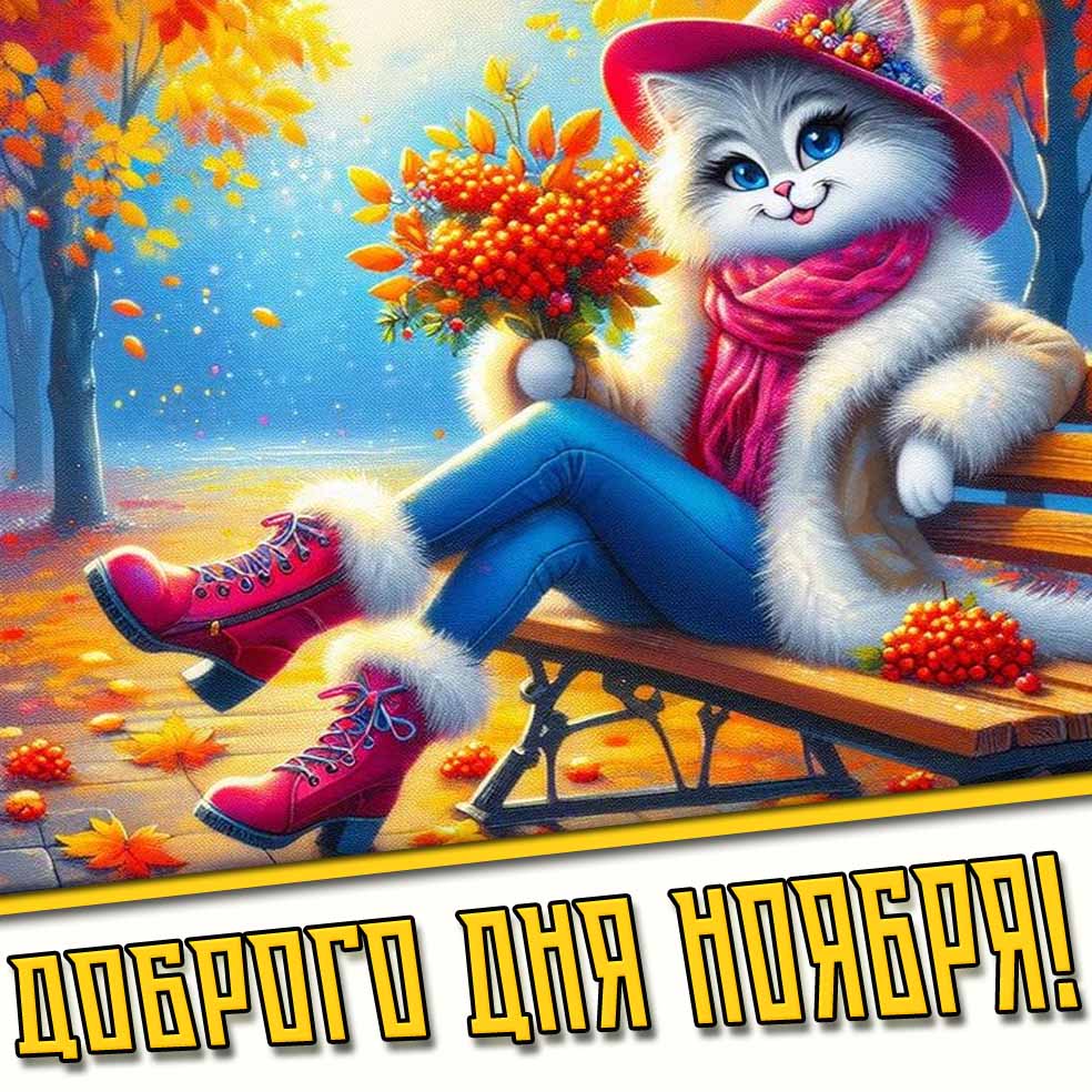 Доброго дня ноября! - прикольная осенняя картинка