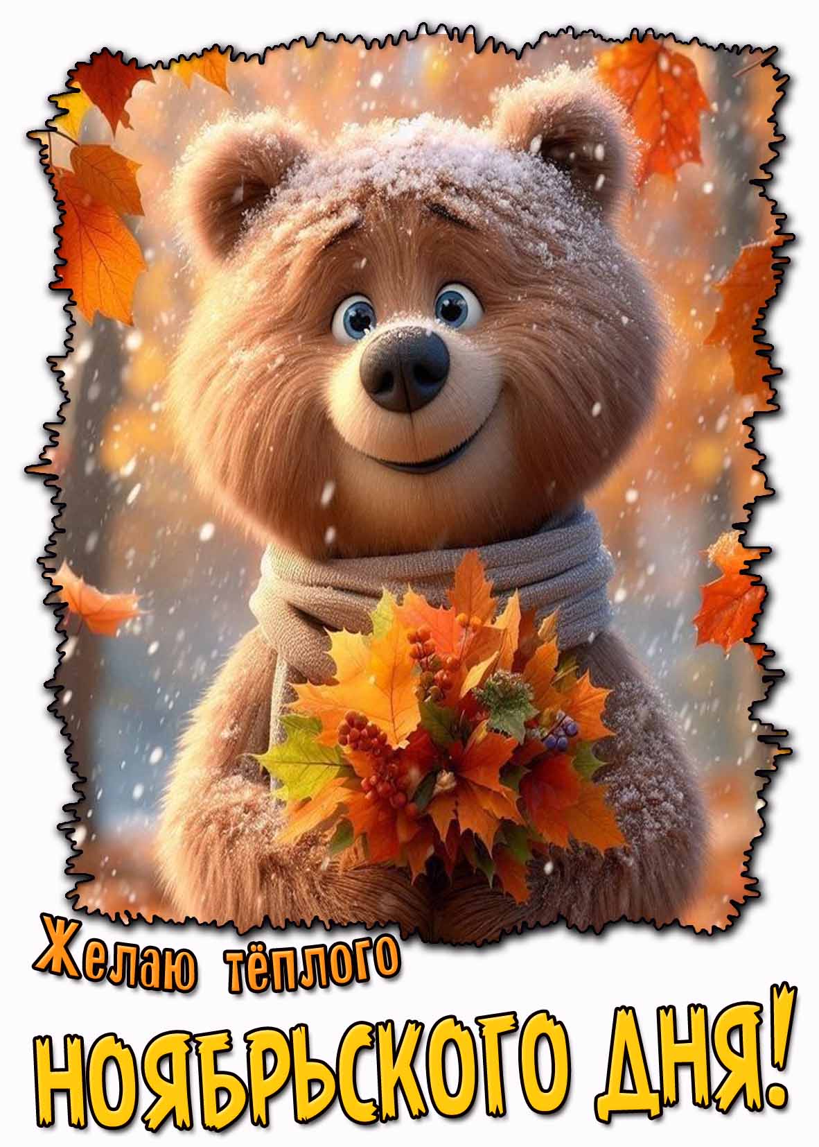 Открытка желаю тёплого ноябрьского дня