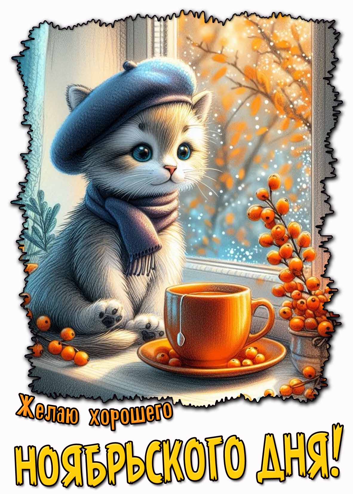 Картинка желаю хорошего ноябрьского дня