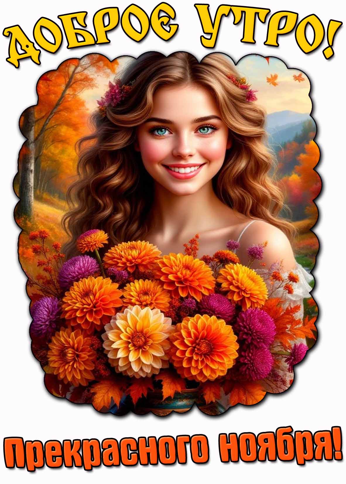 Открытка "Доброе утро! Прекрасного ноября!"