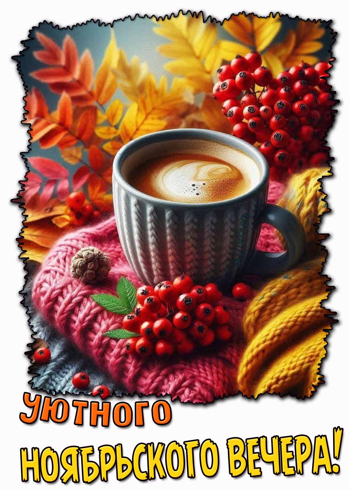 Картинка уютного ноябрьского вечера