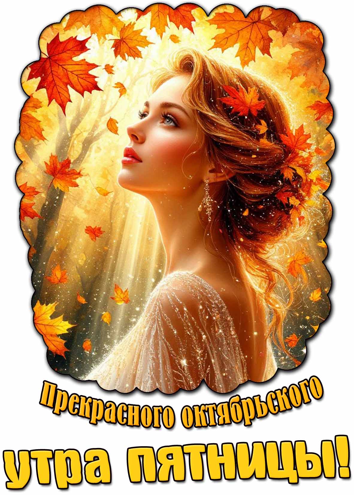 Открытка прекрасного октябрьского утра пятницы