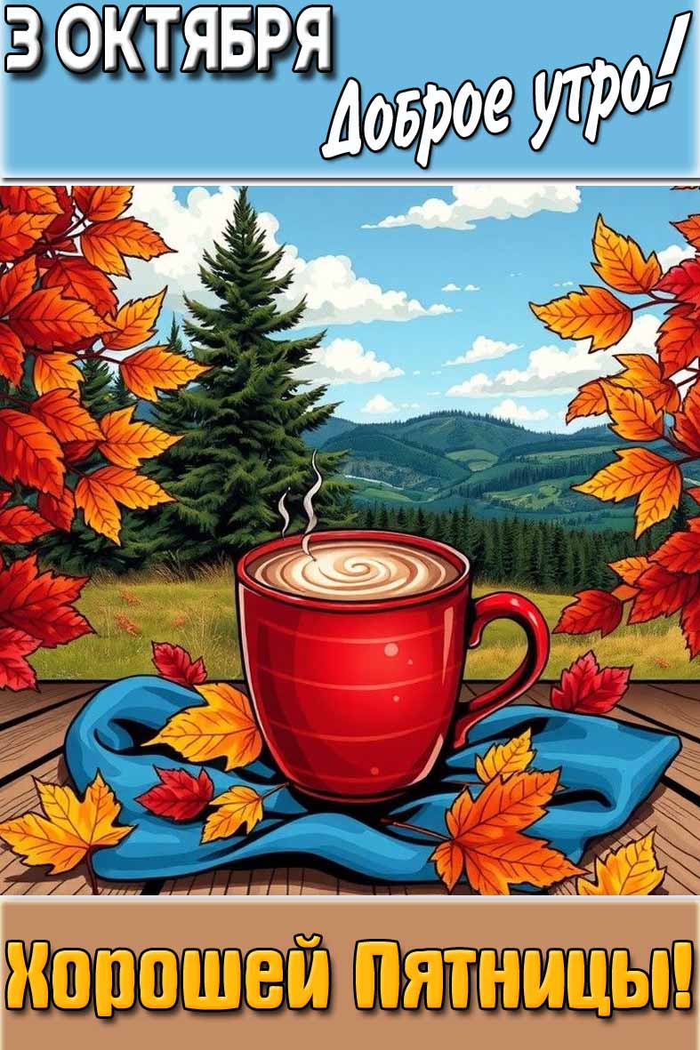 Картинка "3 октября доброе утро! Хорошей пятницы!"