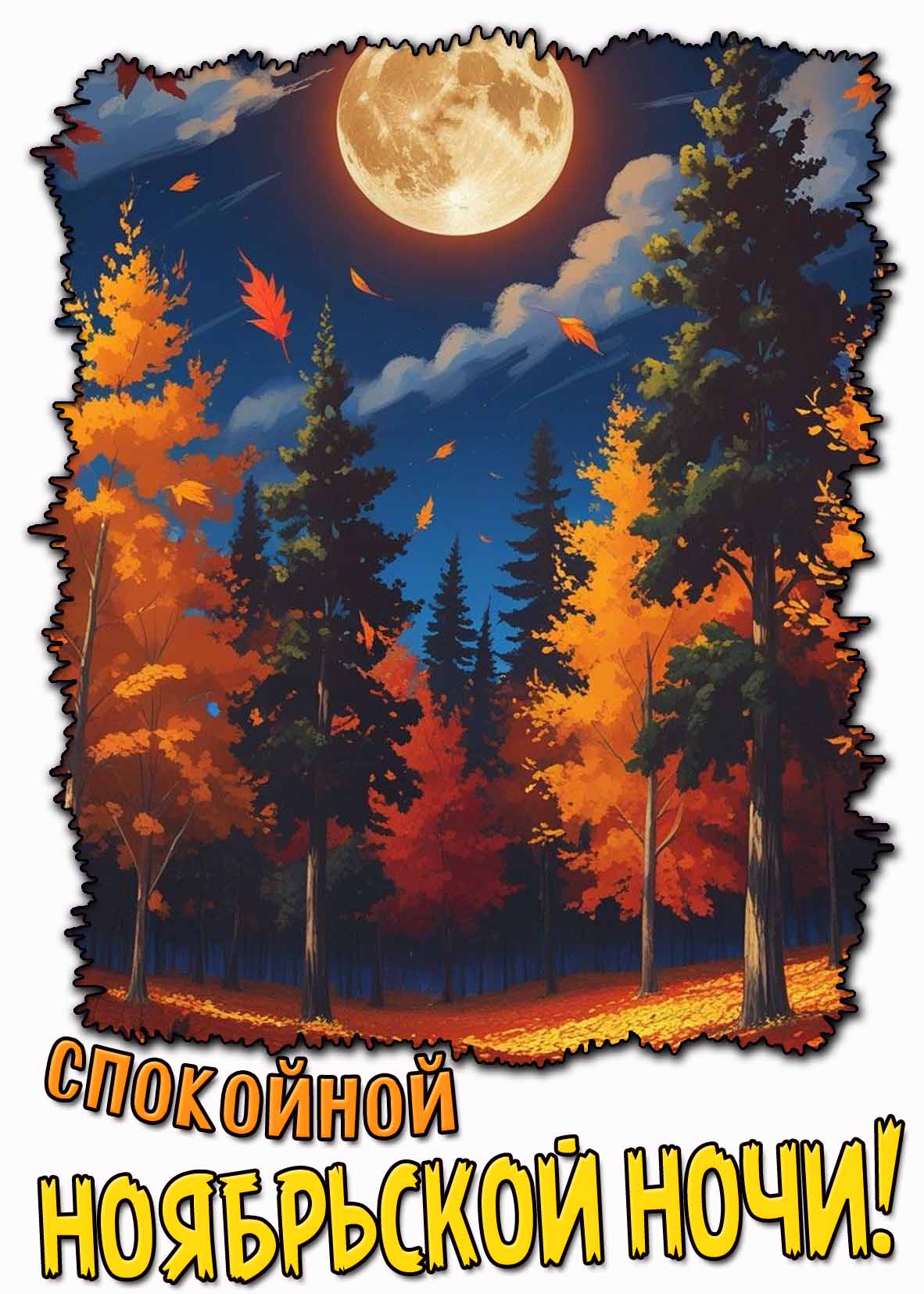 Открытка спокойной ноябрьской ночи