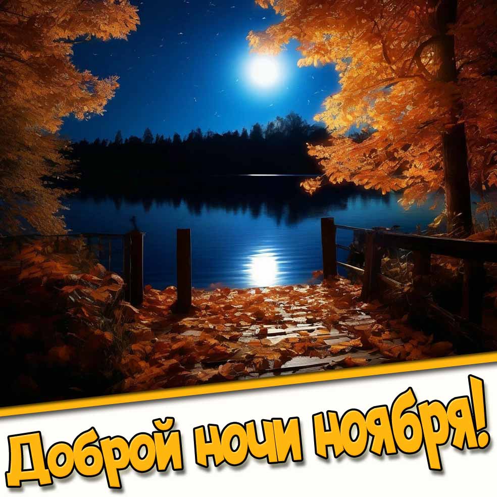 Доброй ночи ноября! - осенняя открытка