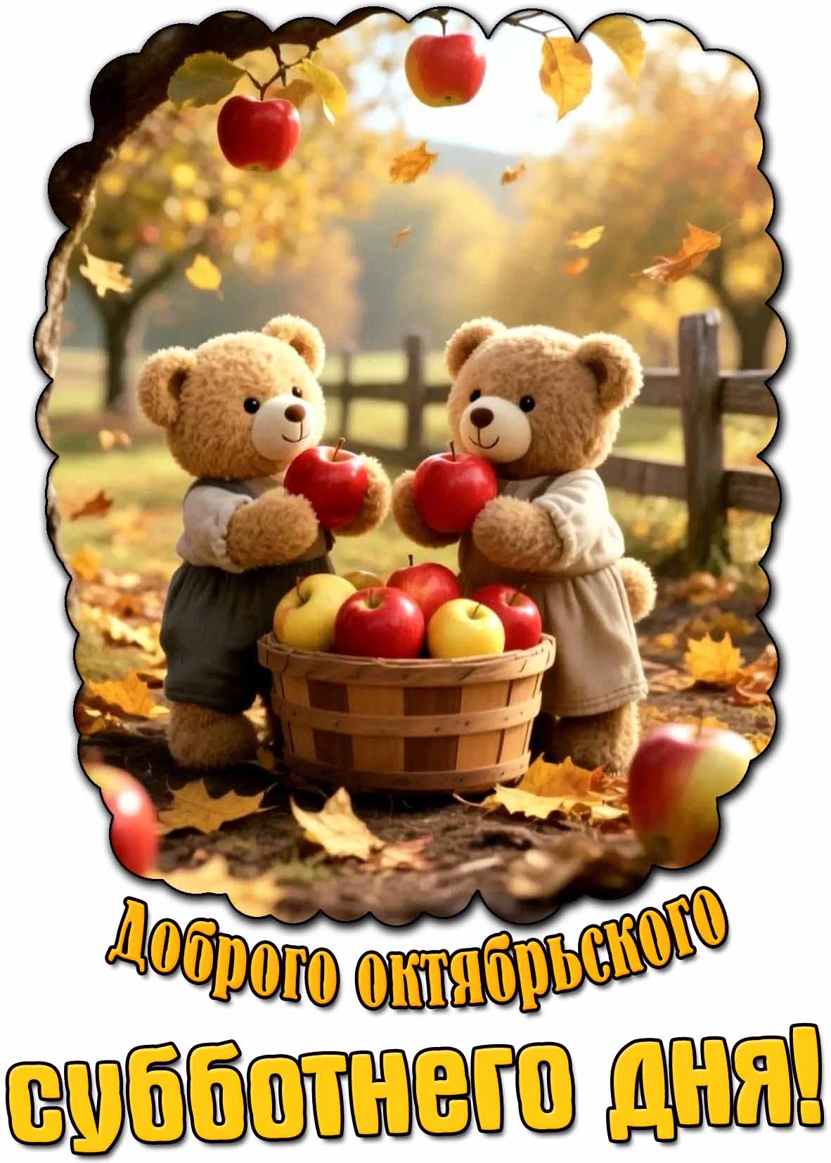 Открытка доброго октябрьского субботнего дня