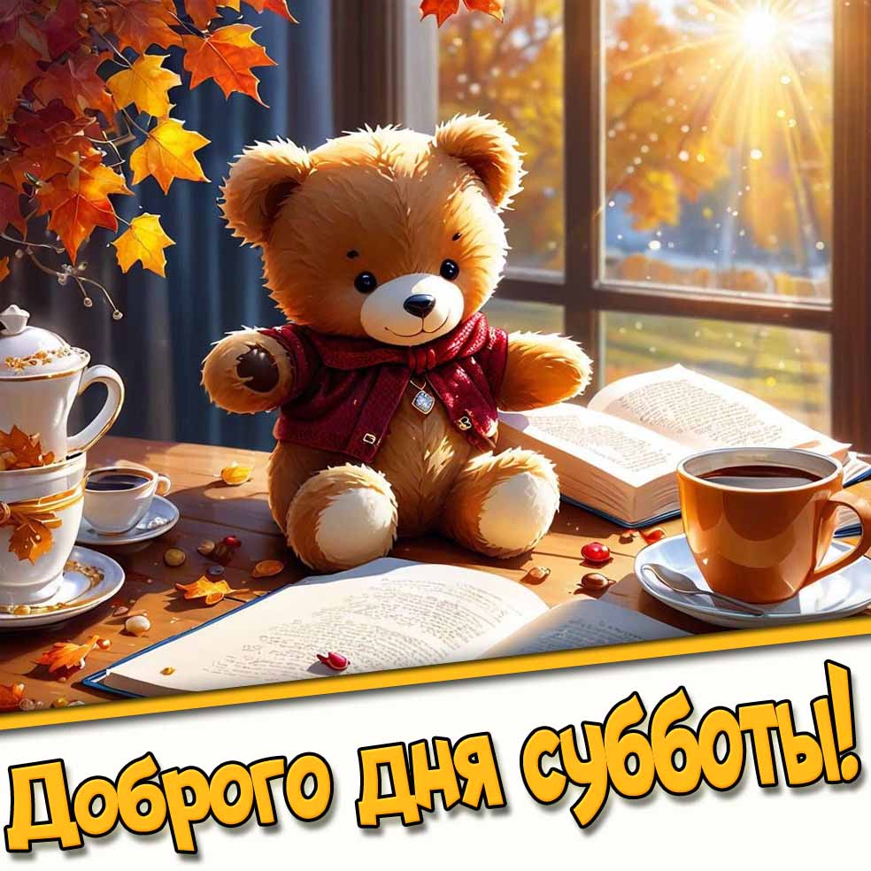 Солнечная осенняя открытка доброго дня субботы