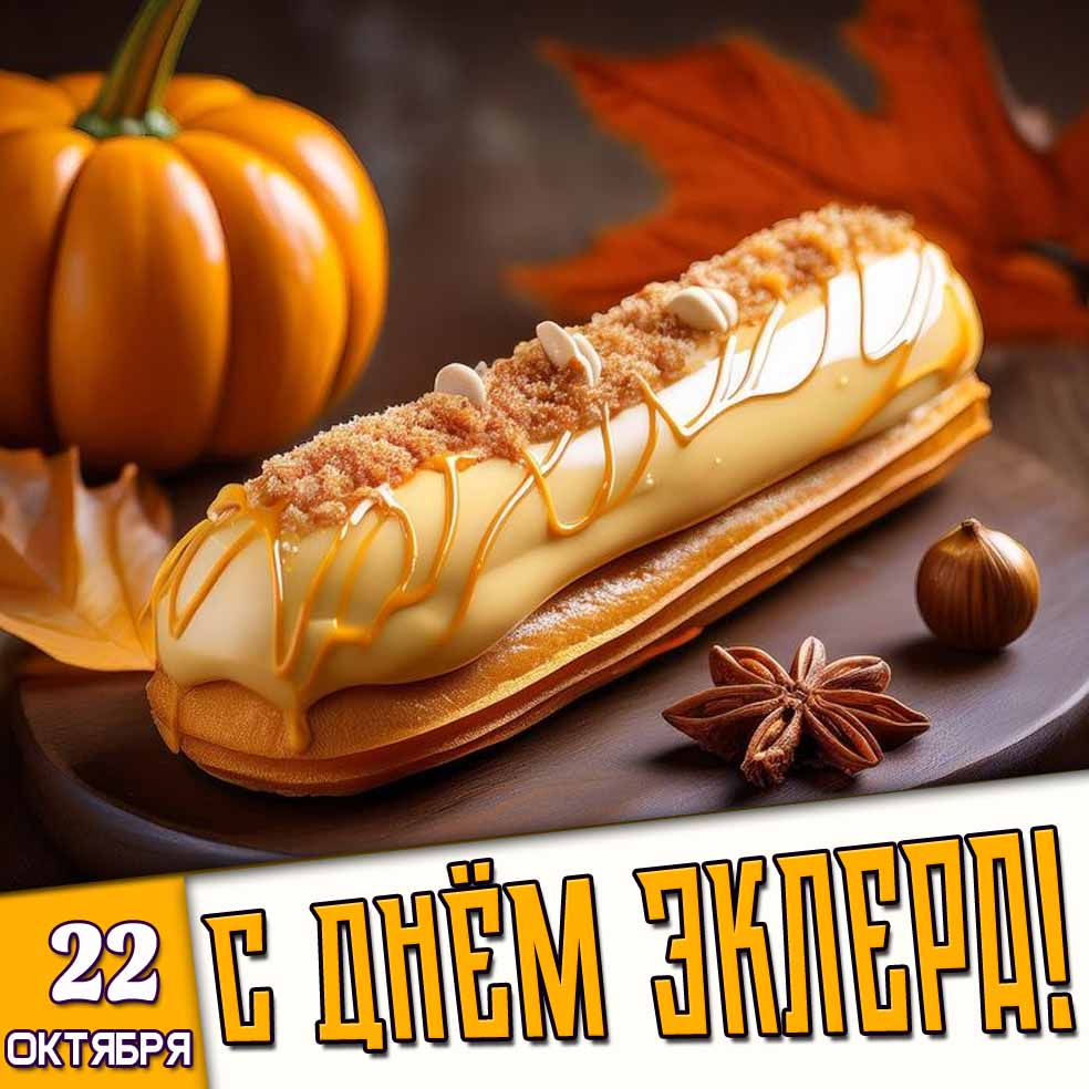 Картинка 22 октября с днём эклера