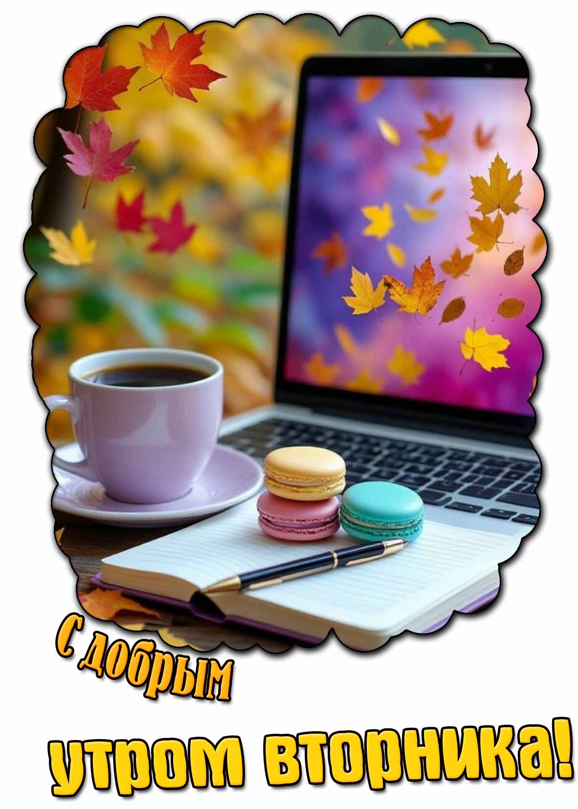 Осенняя открытка с добрым утром вторника