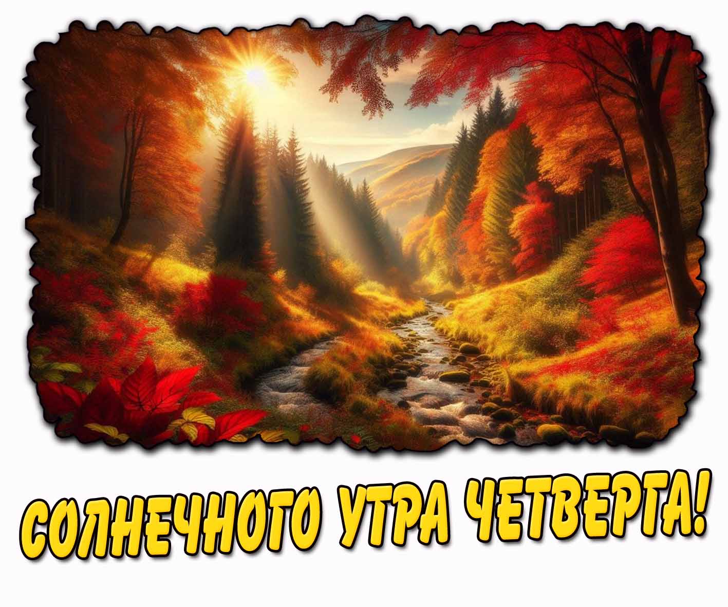 Осеняя открытка солнечного утра четверга