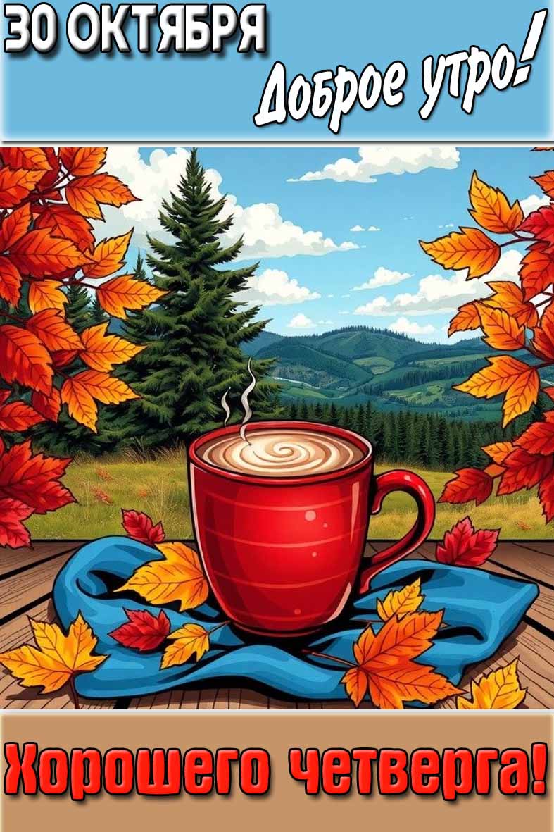 Открытка "30 октября доброе утро! Хорошего четверга!"