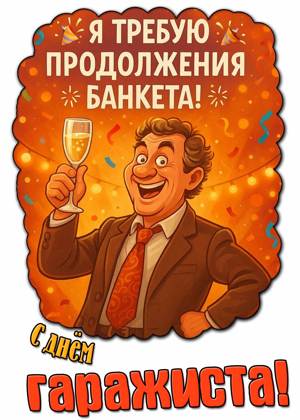 Картинка "Я требую продолжения банкета! С днём гаражиста!"