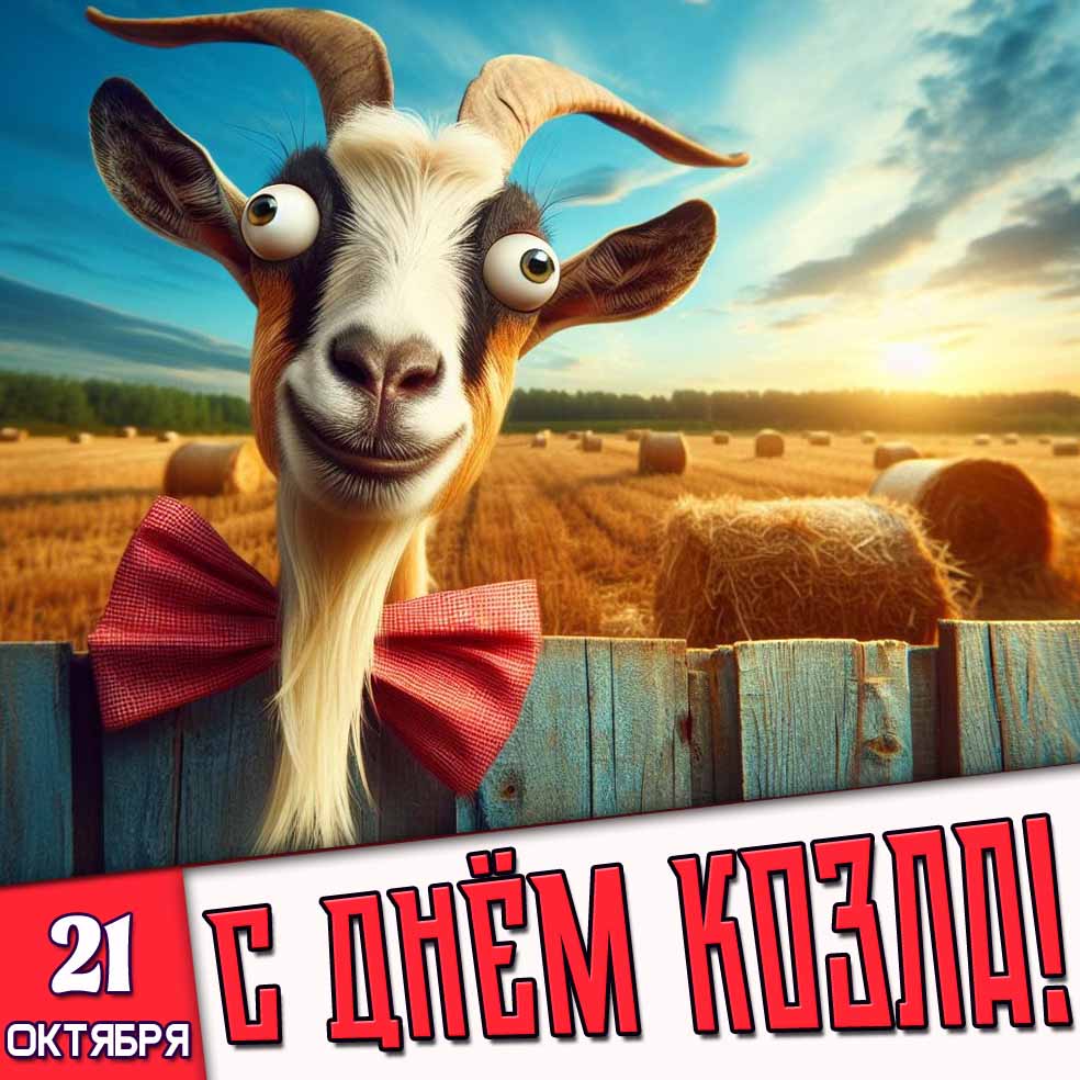 Прикольная картинка 21 октября с днём козла