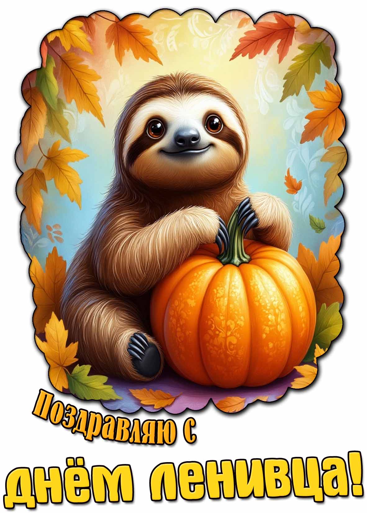 Картинка поздравляю с днём ленивца