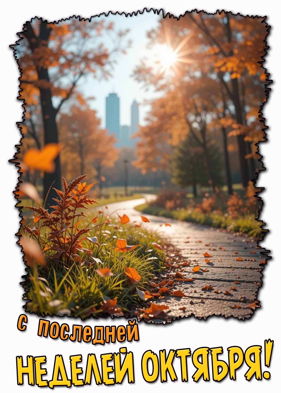 Открытка с последней неделей октября