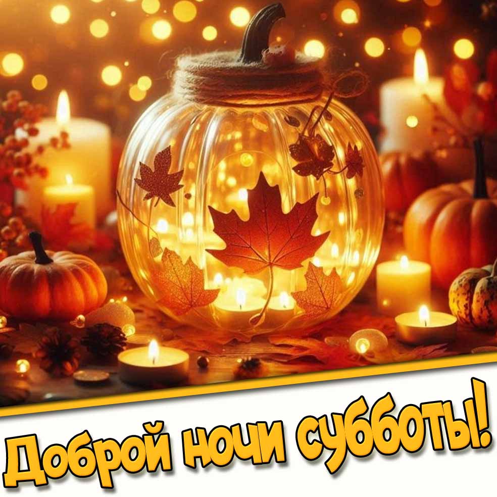 Доброй ночи субботы! - осенняя открытка