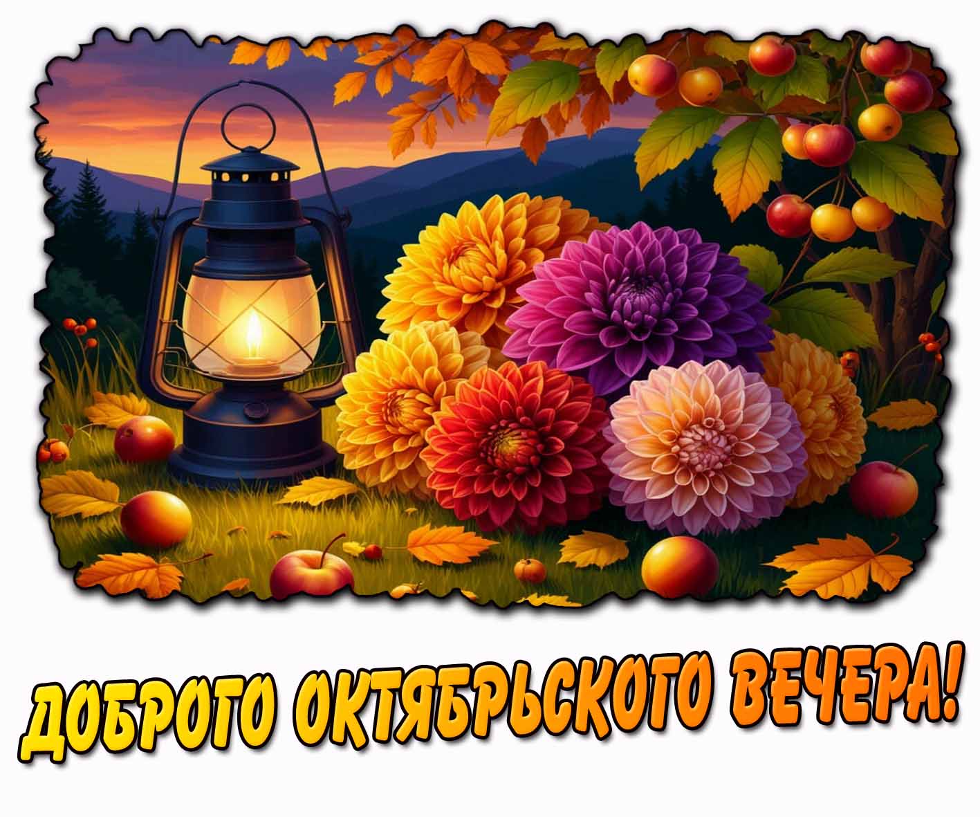 Доброго октябрьского вечера! - картинка с цветами