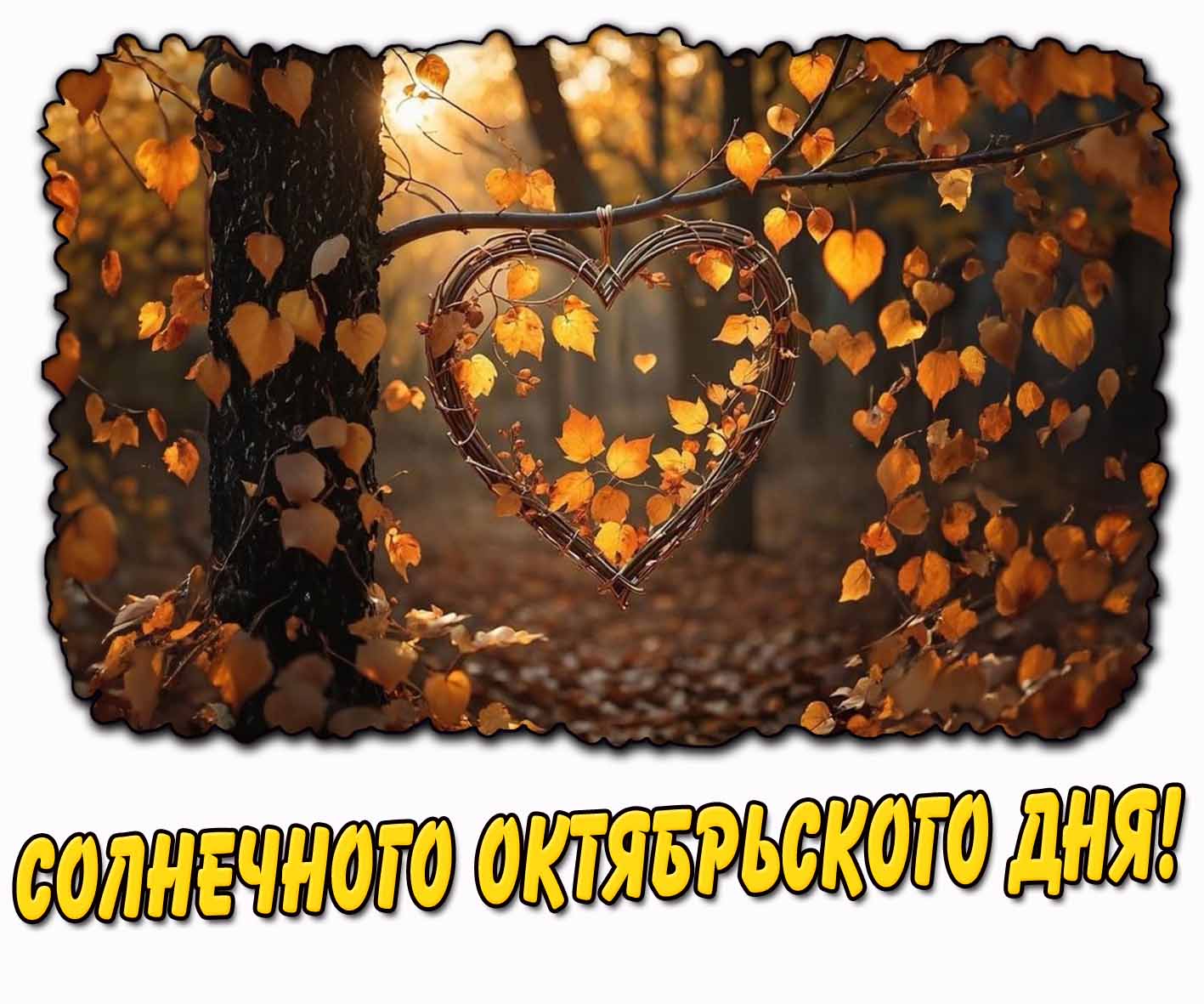 Открытка солнечного октябрьского дня