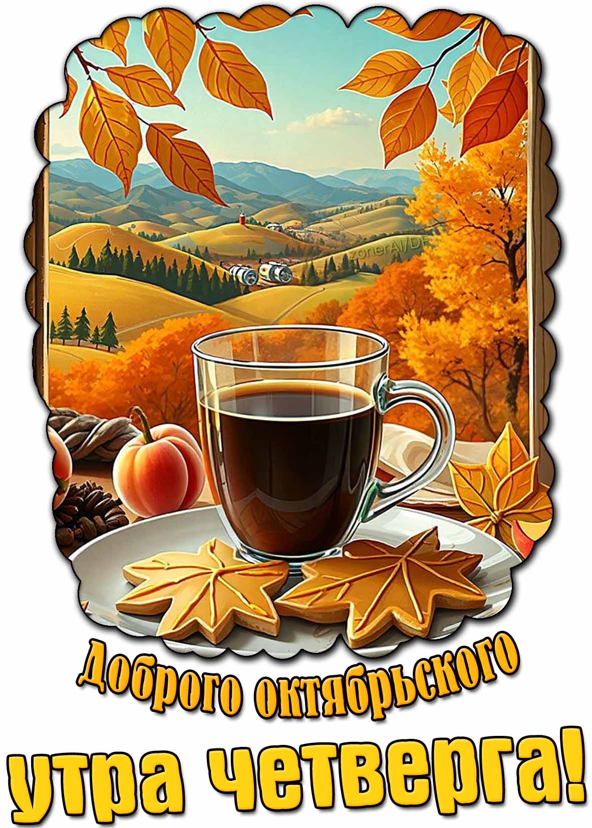 Открытка доброго октябрьского утра четверга
