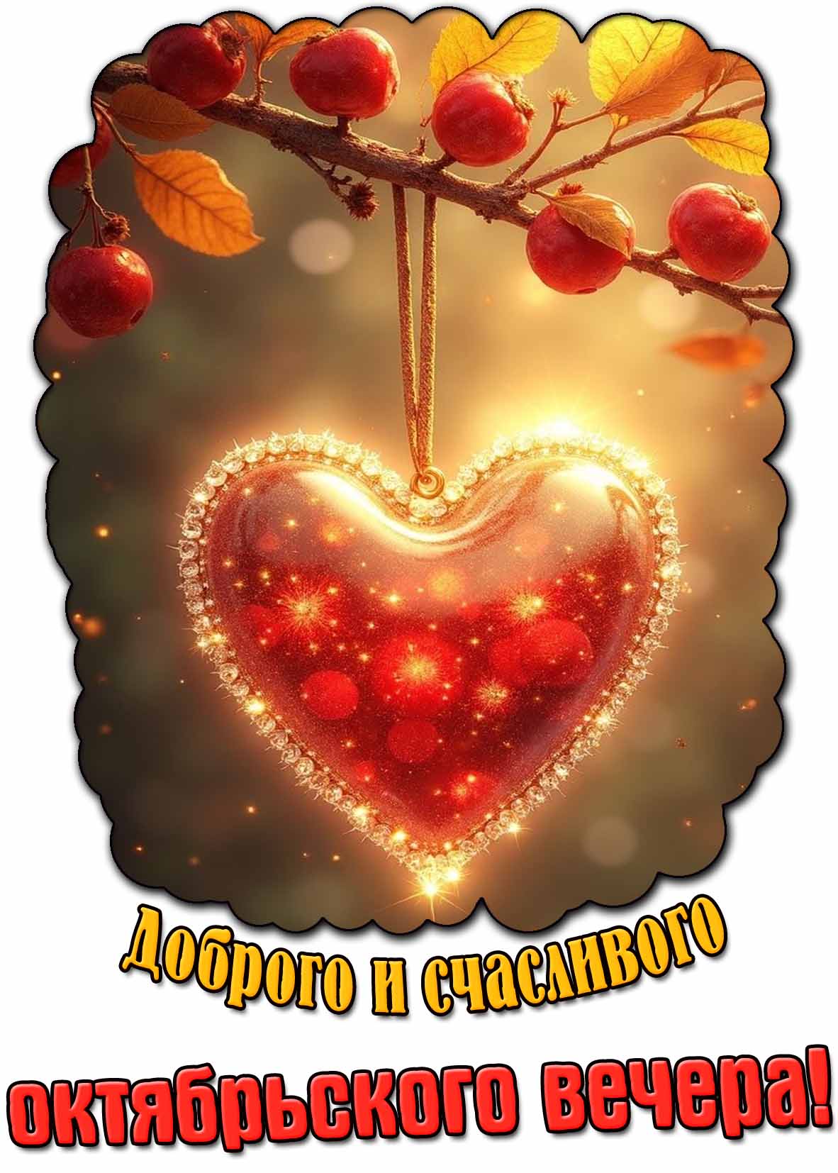 Открытка доброго и счастливого октябрьского вечера