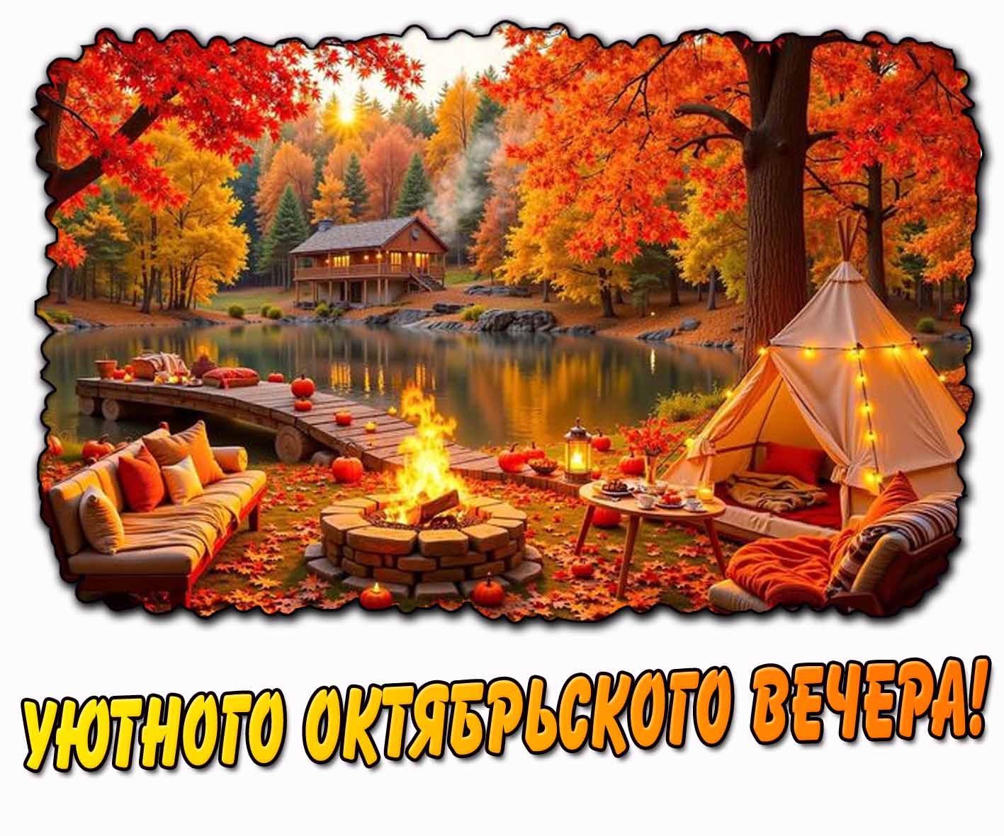 Уютного октябрьского вечера! - осенняя картинка