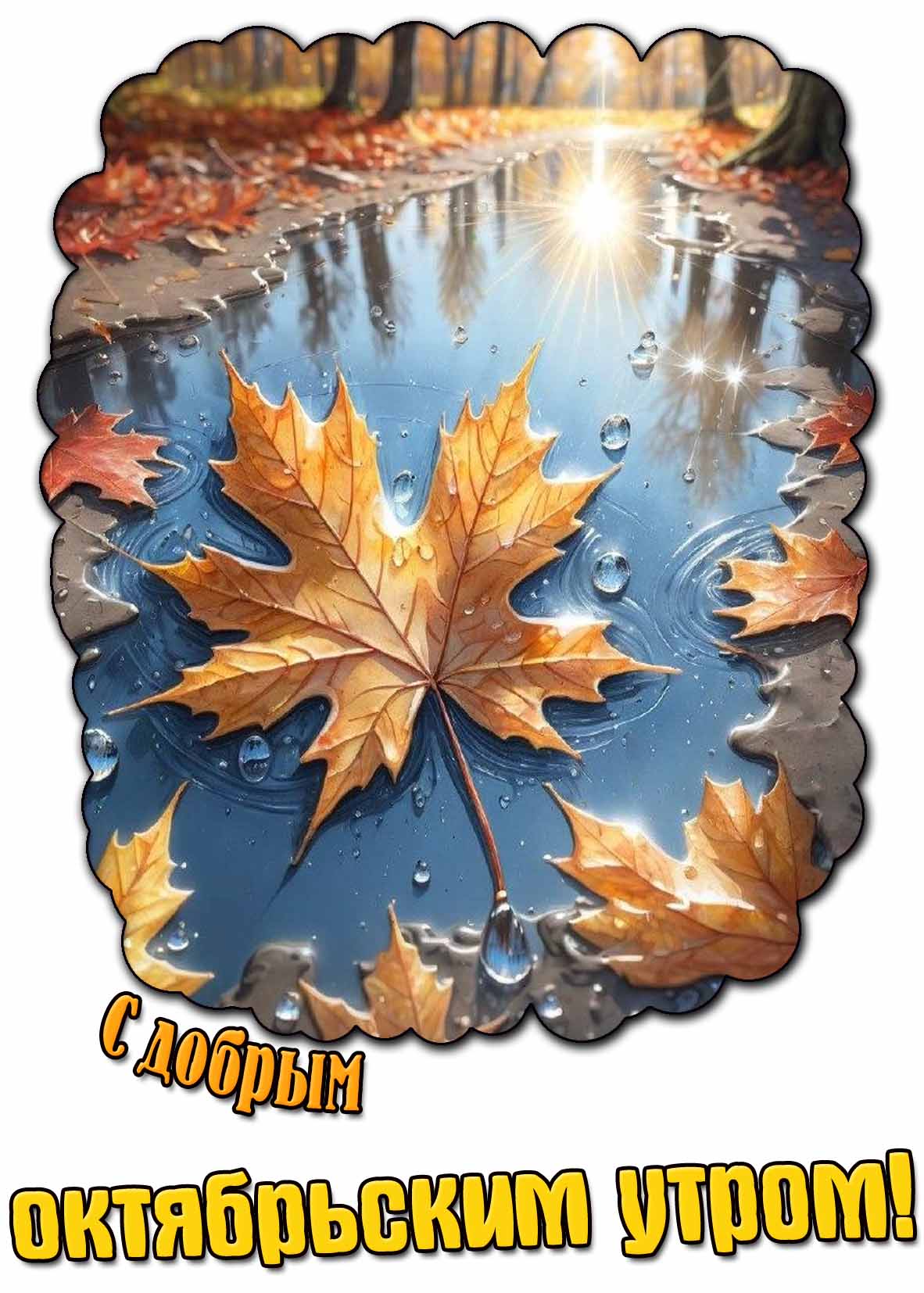 Осенняя картинка с добрым октябрьским утром