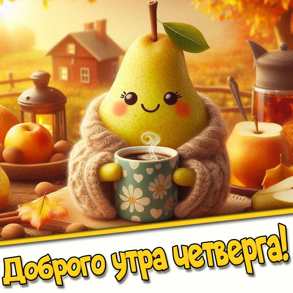 Доброго утра четверга! - прикольная картинка с грушей