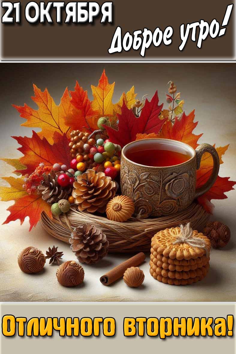 Картинка "21 октября доброе утро! Отличного вторника!"