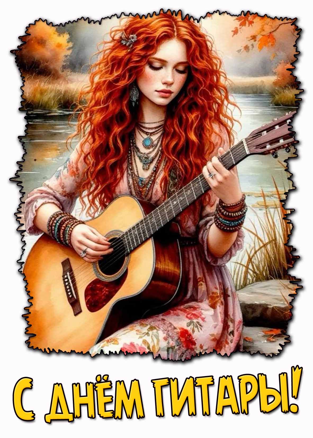 С днём гитары! - картинка для девушки