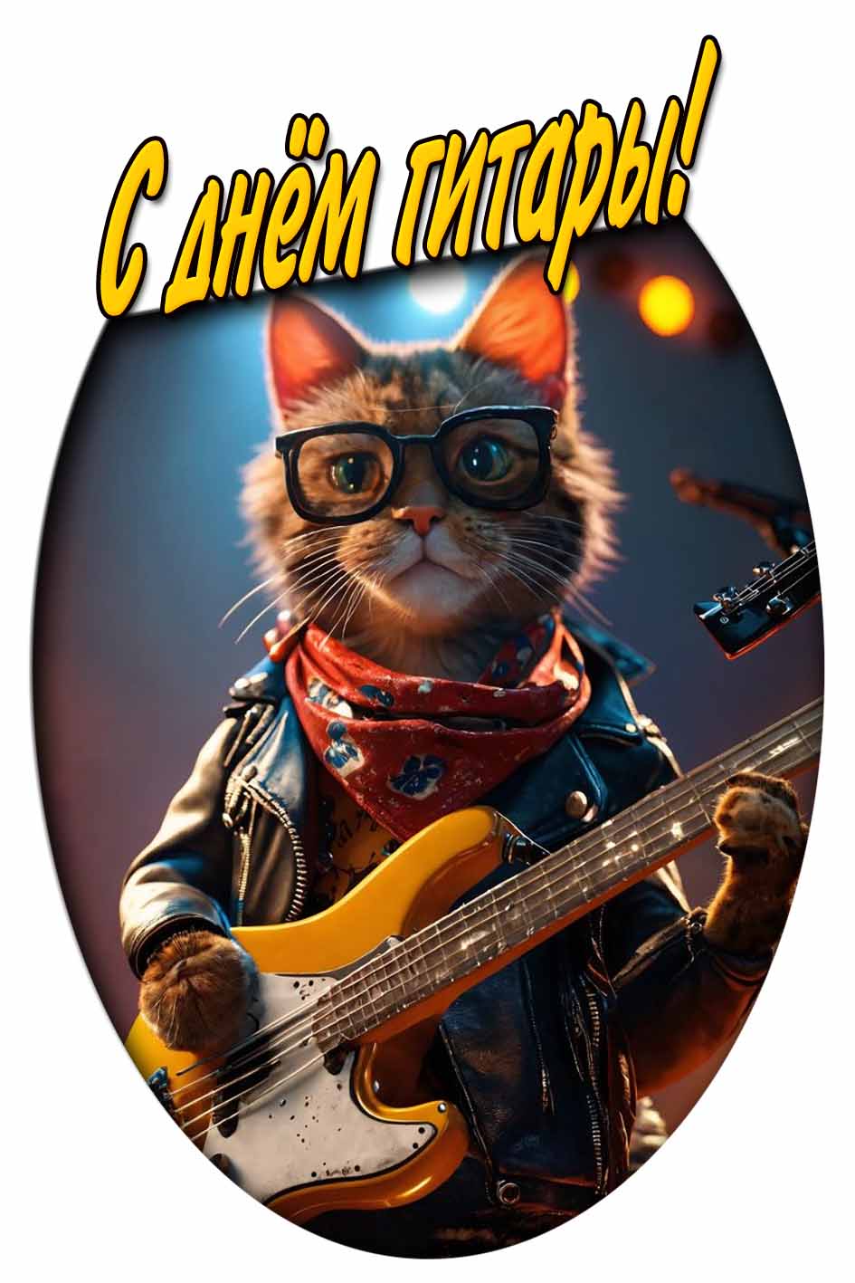 Прикольная открытка с днём гитары
