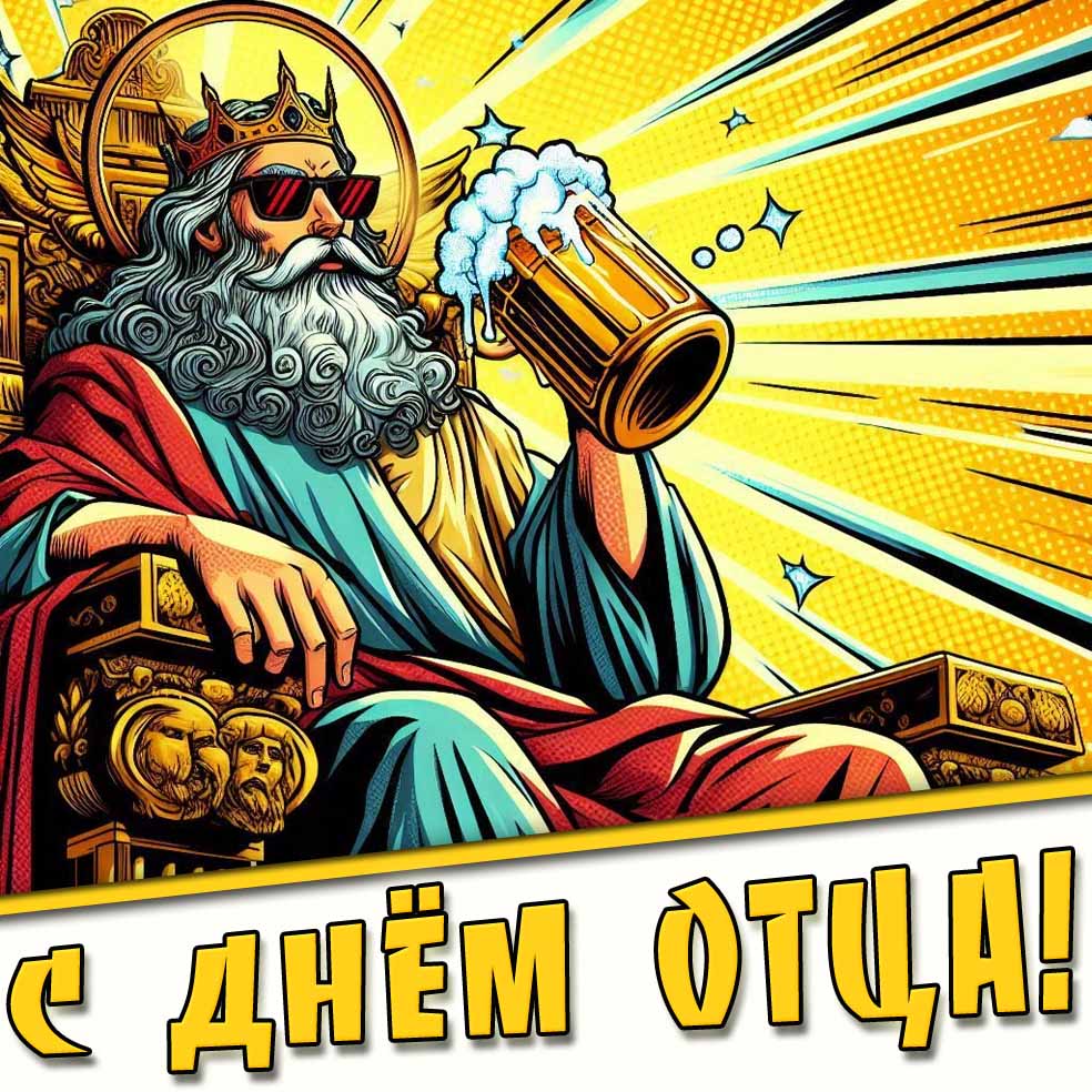 Прикольная открытка с днём отца