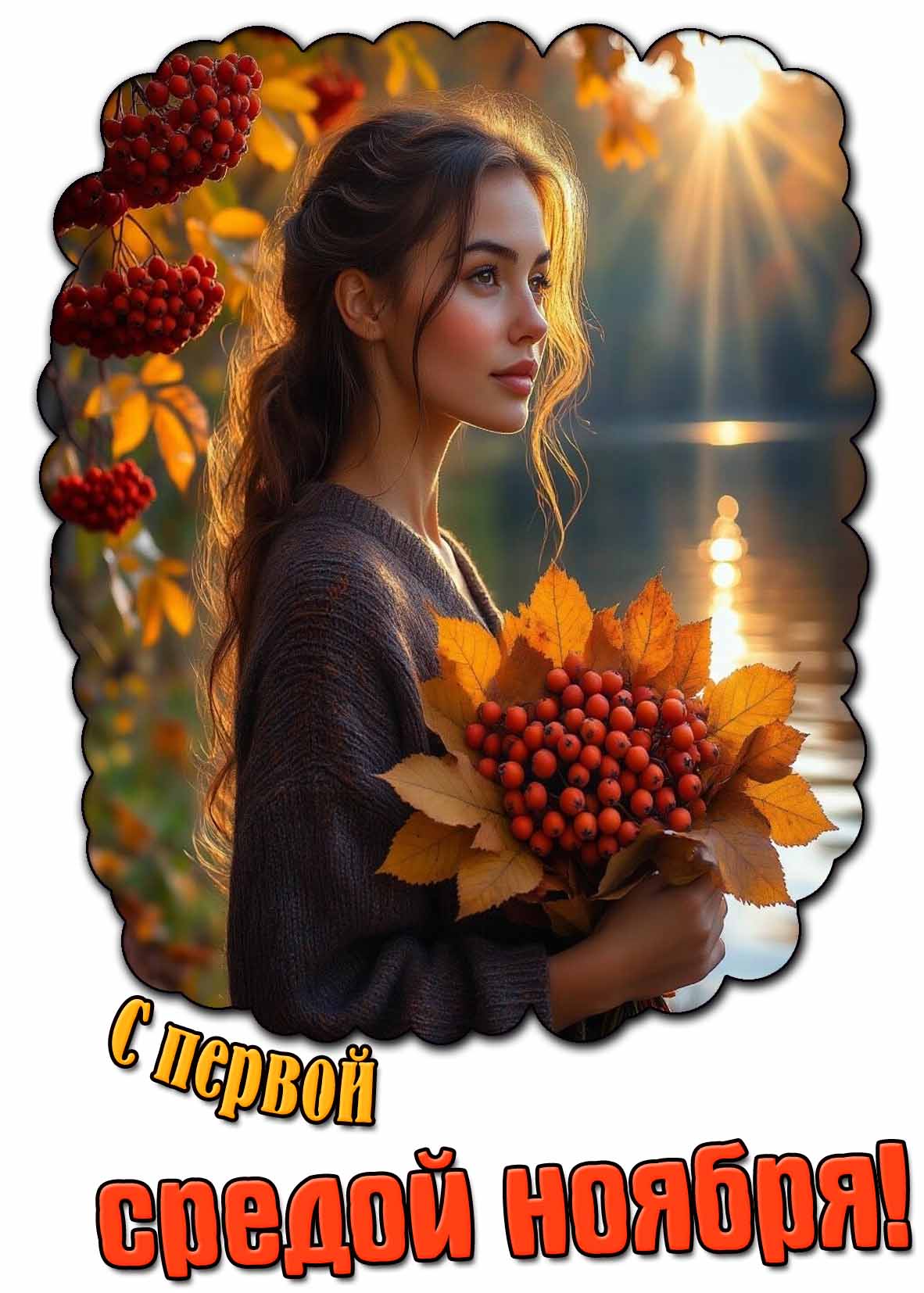 Красивая открытка с первой средой ноября