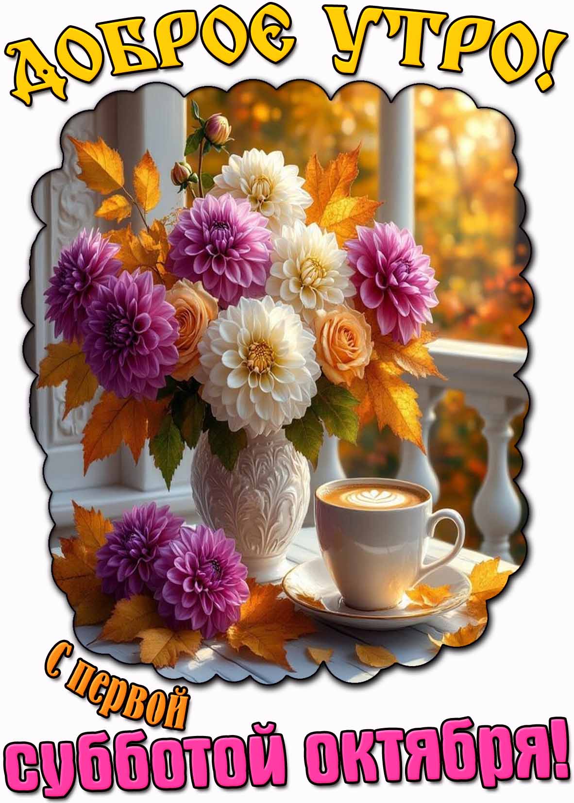 Картинка "Доброе утро! С первой субботой октября!"