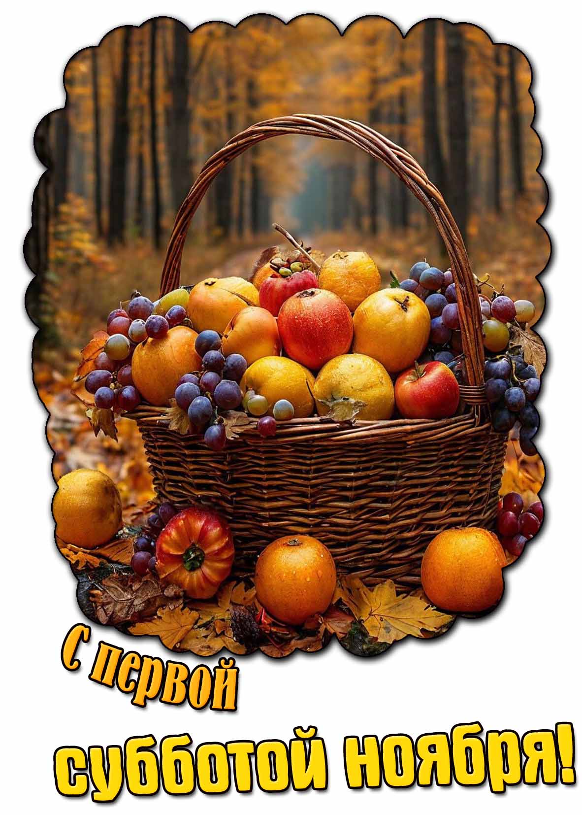 Открытка с первой субботой ноября