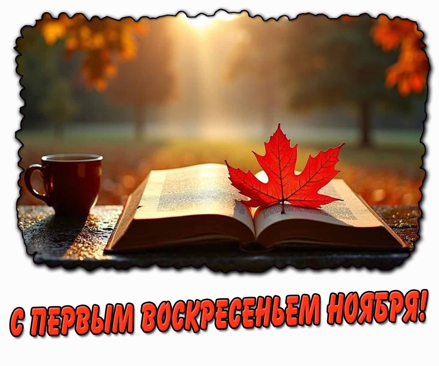 Солнечная открытка с первым воскресеньем ноября