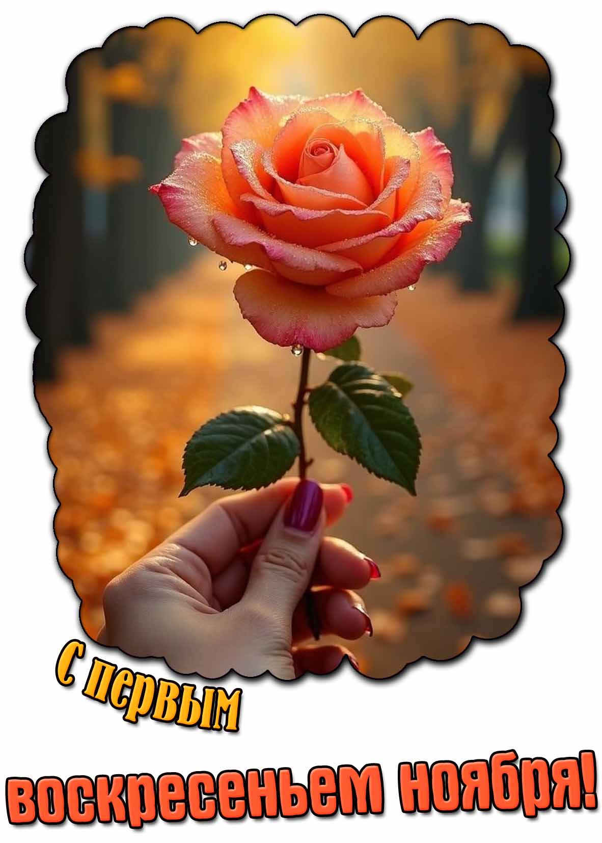 Красивая открытка с первым воскресеньем ноября