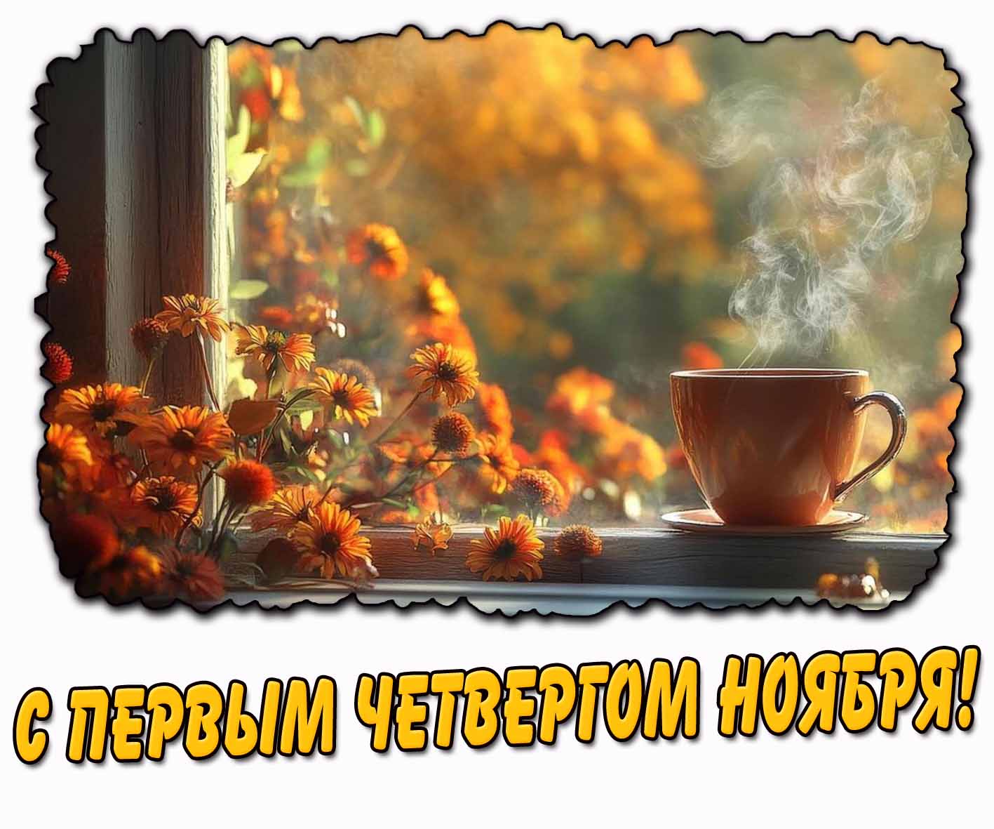 С первым четвергом ноября! - открытка