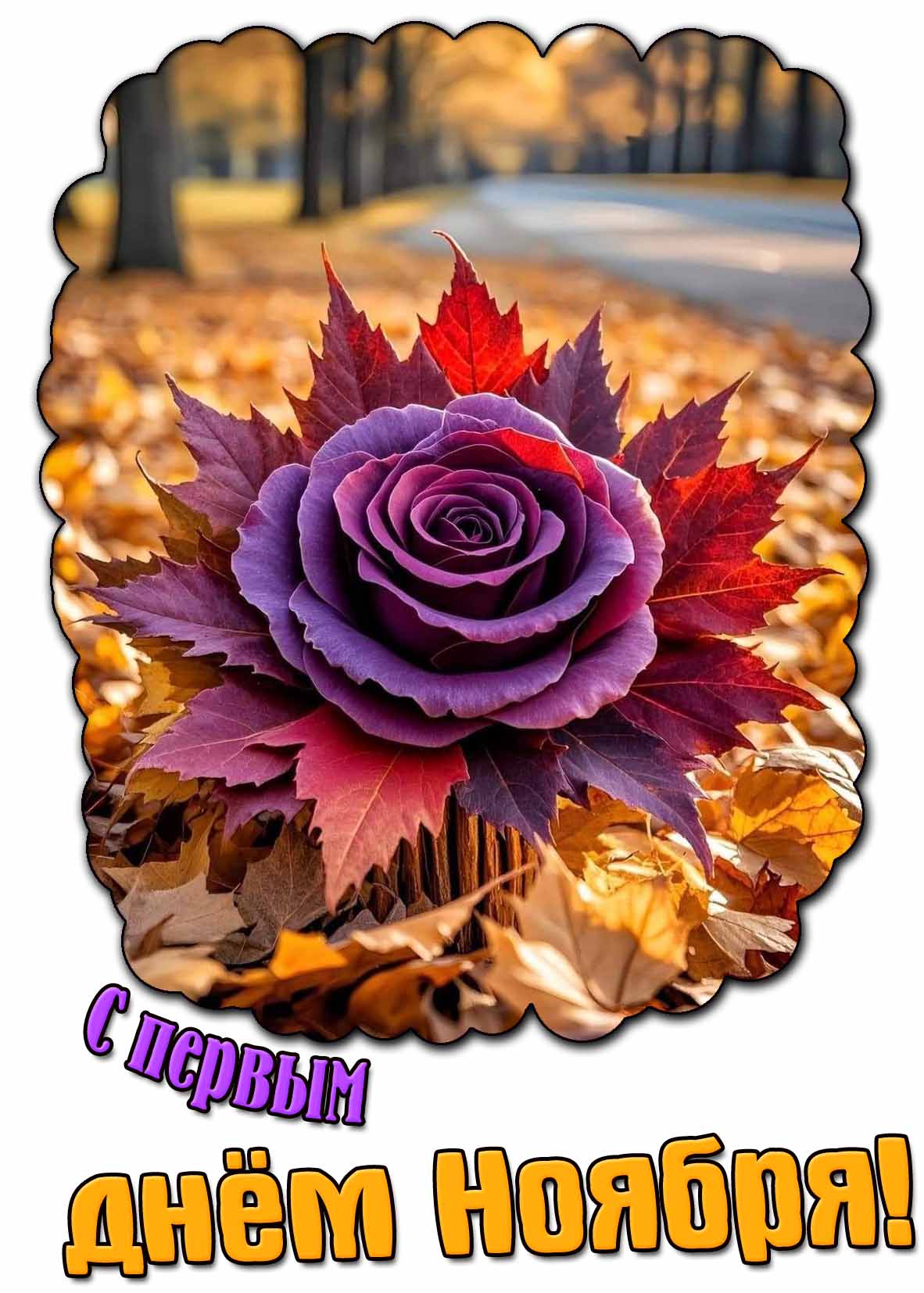 Открытка с первым днём ноября