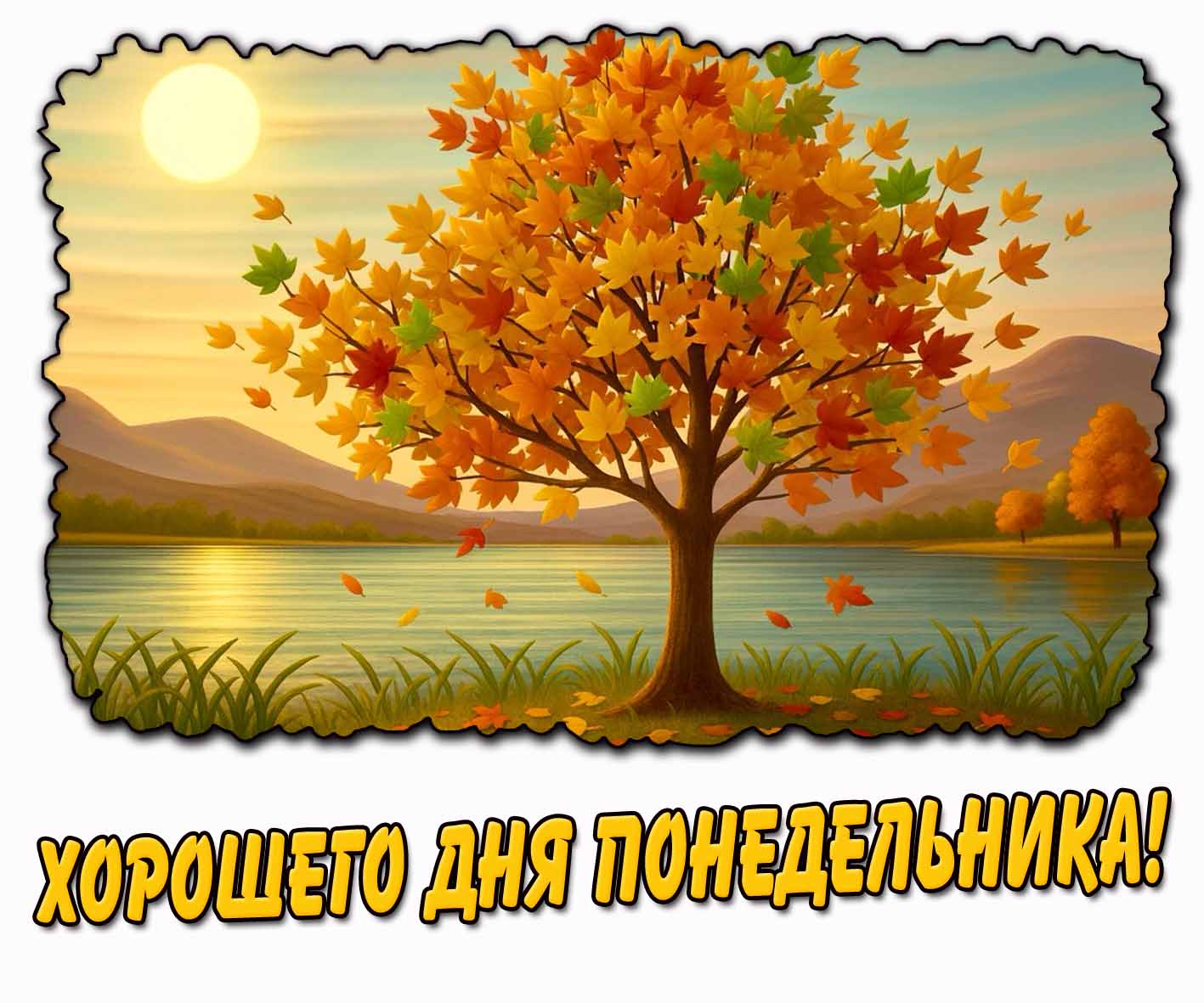 Хорошего дня понедельника! - осенняя открытка