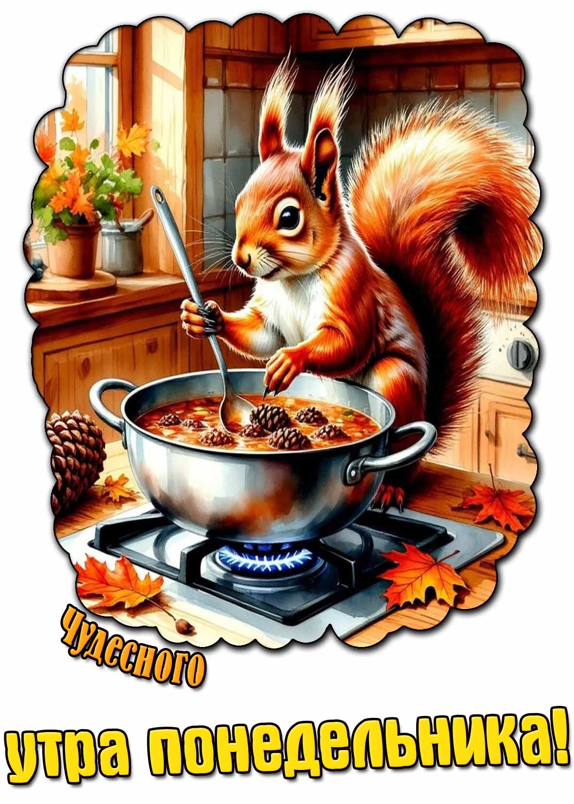 Прикольная картинка чудесного утра понедельника