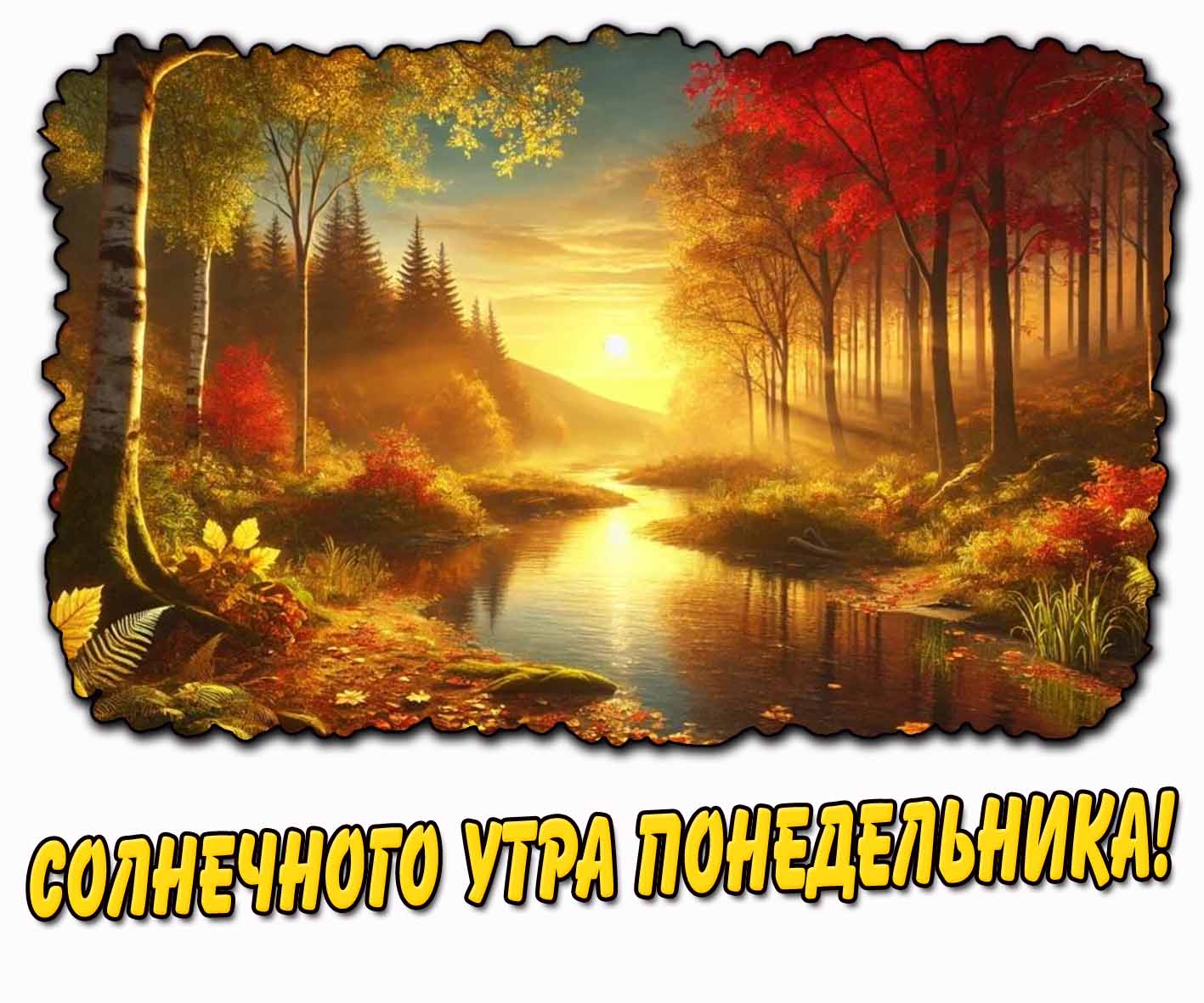 Открытка солнечного утра понедельника