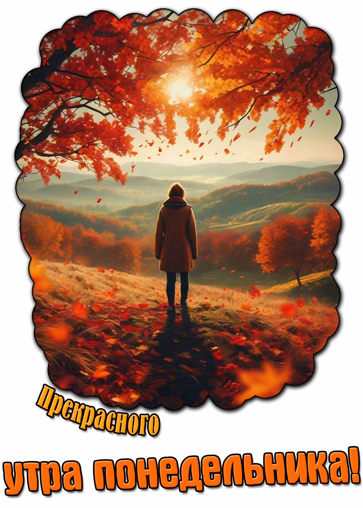 Прекрасного утра понедельника! - осенняя открытка