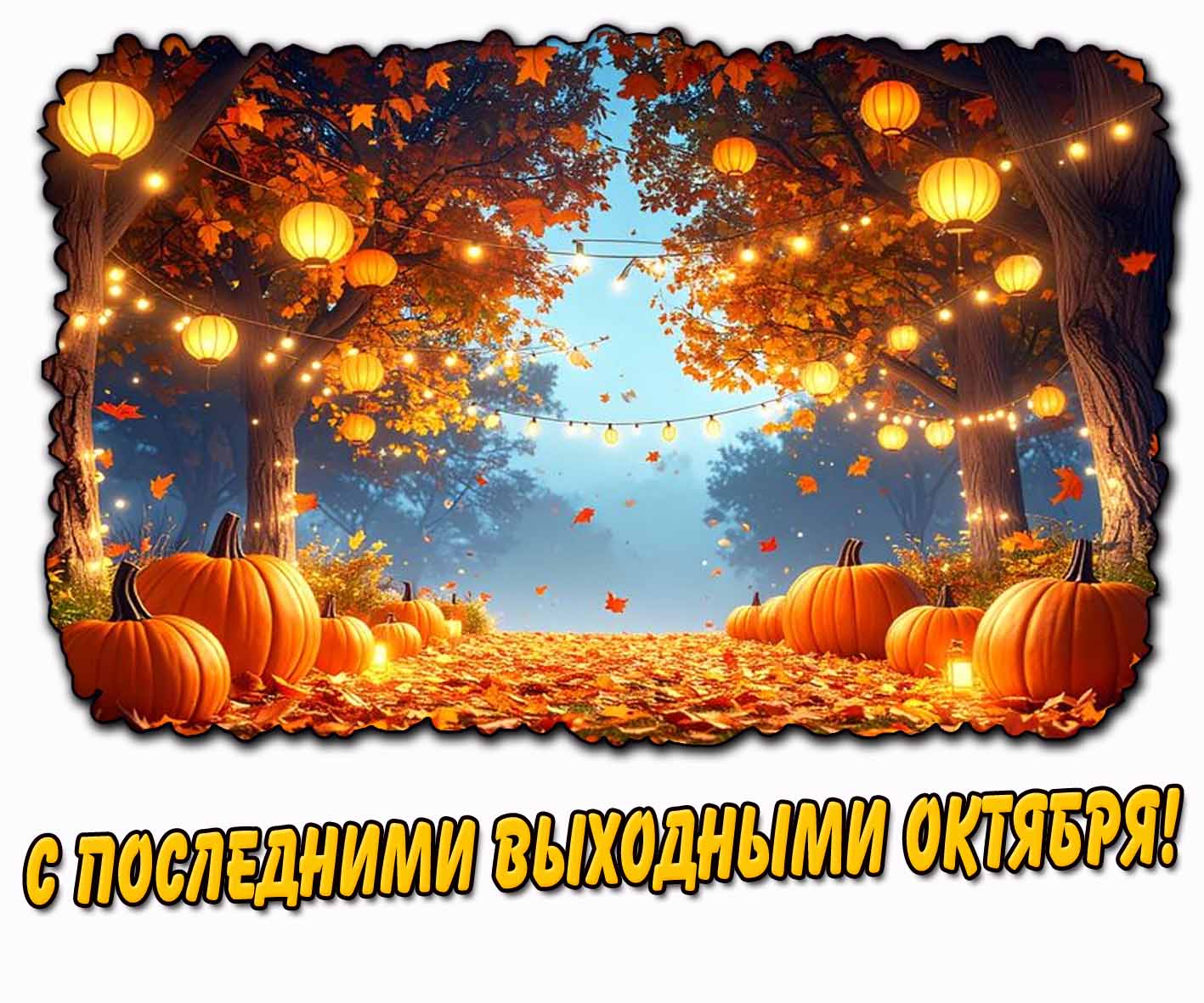 С последними выходными октября! - картинка с тыквами