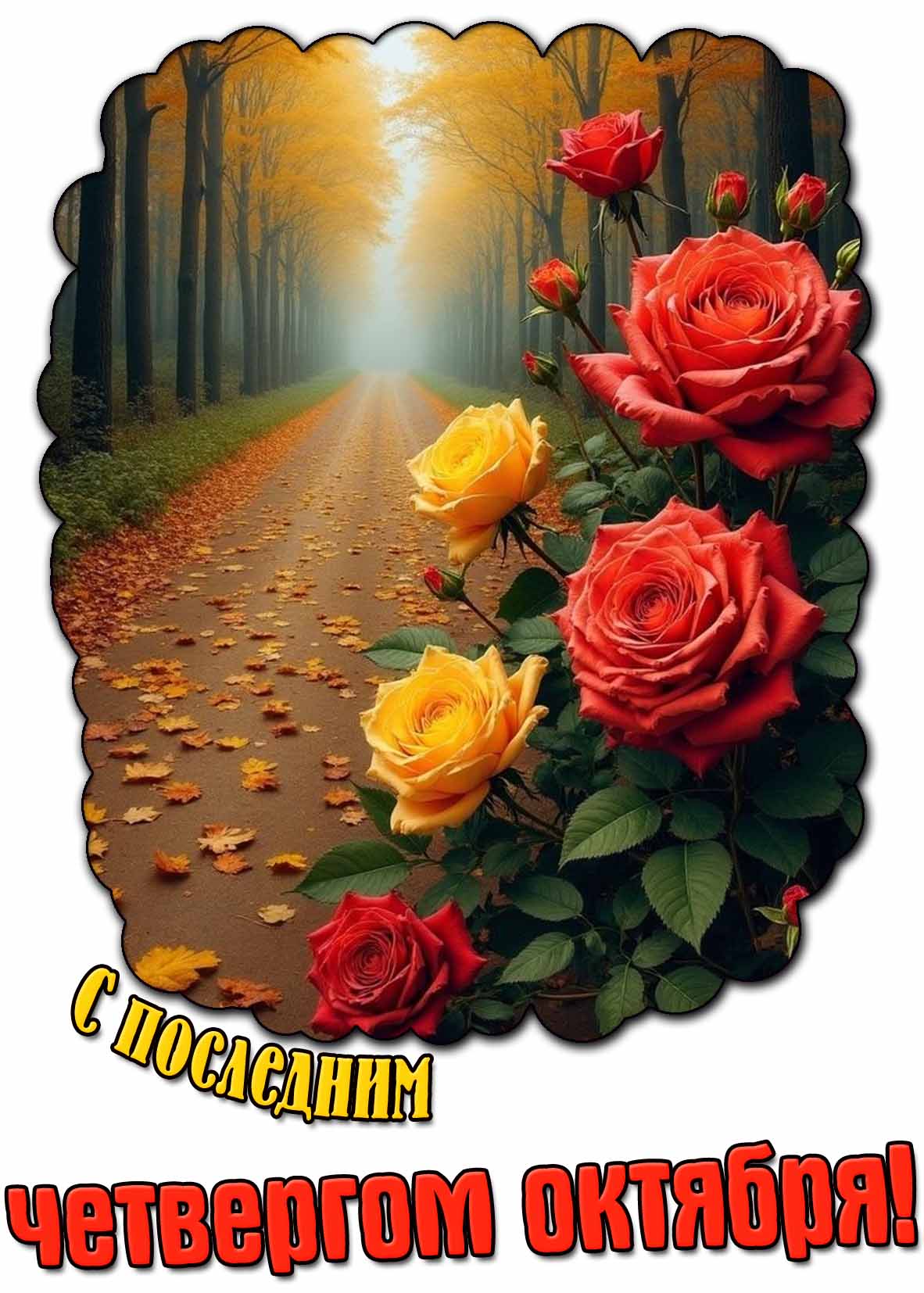 Красивая открытка с последним четвергом октября