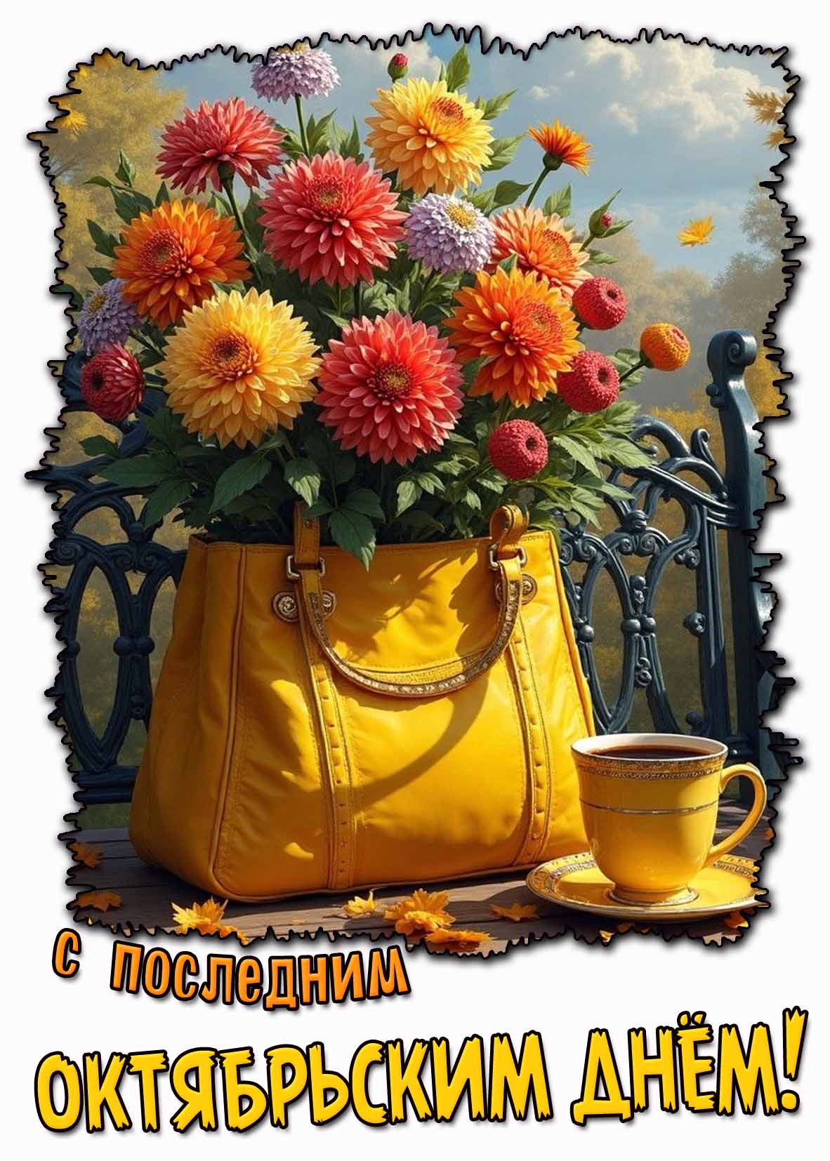 Открытка с последним октябрьским днём