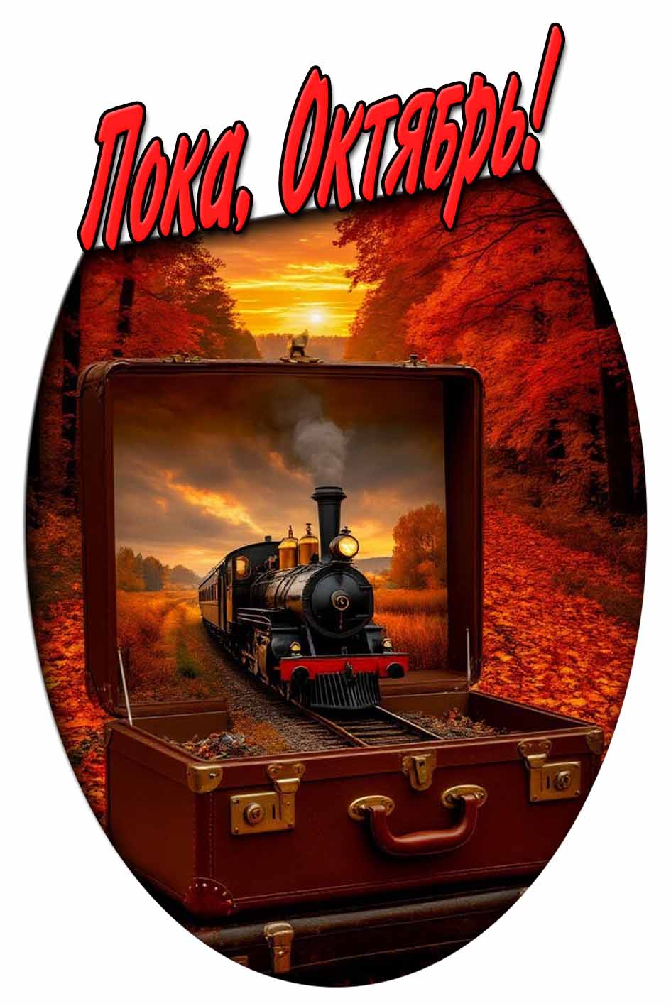 Креативная картинка "Пока, Октябрь!"