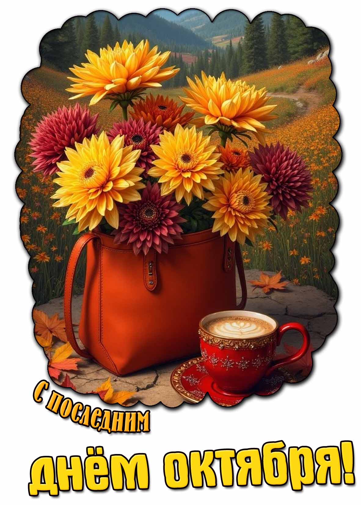Открытка с последним днём октября