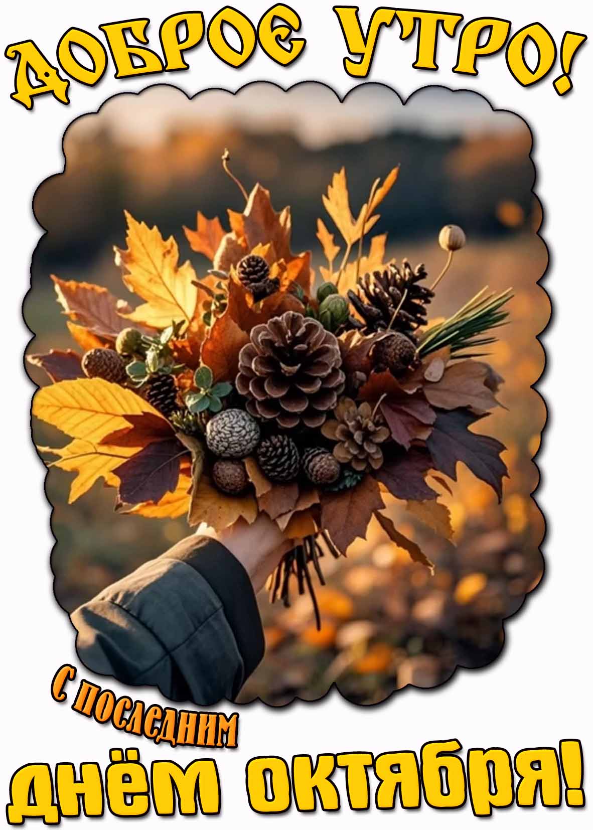Картинка "Доброе утро! С последним днём октября!"