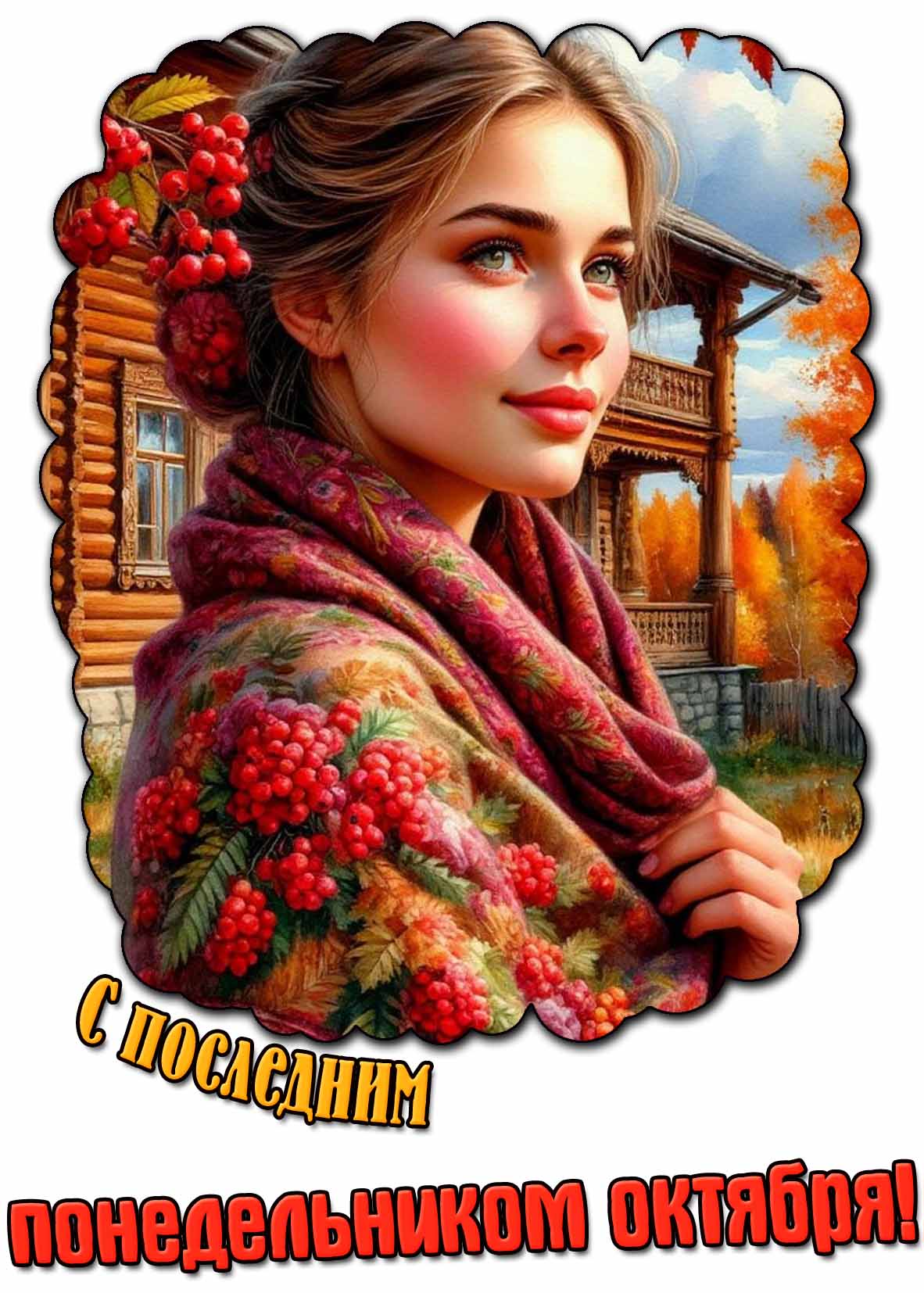 Красивая открытка с последним понедельником октября