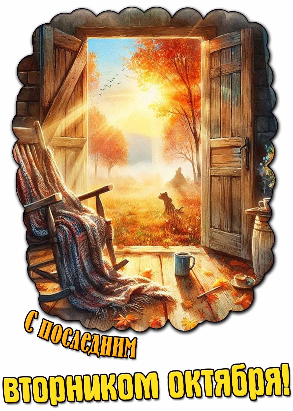 Открытка с последним вторником октября